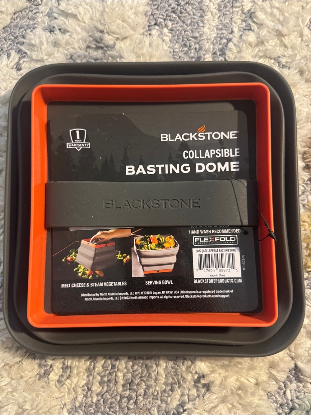 Blackstone Orange and Gray Collapsible Basting Dome & Serving Bowl